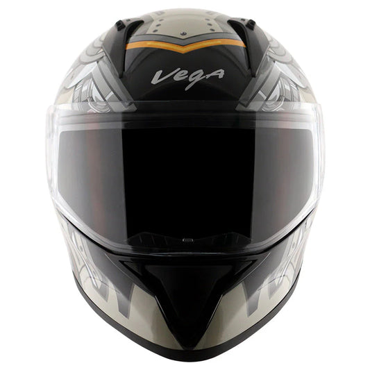 Vega Bolt Superhero Black & Grey Color Helmet - ItZspeed
