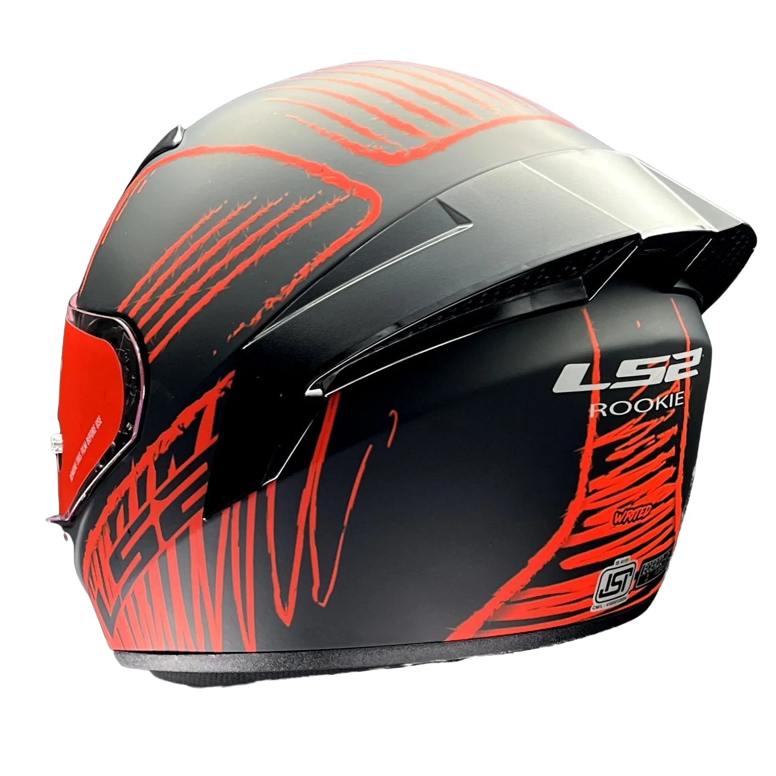 LS2 FF352 Rookie Writed Matt Black Red - ItZspeed