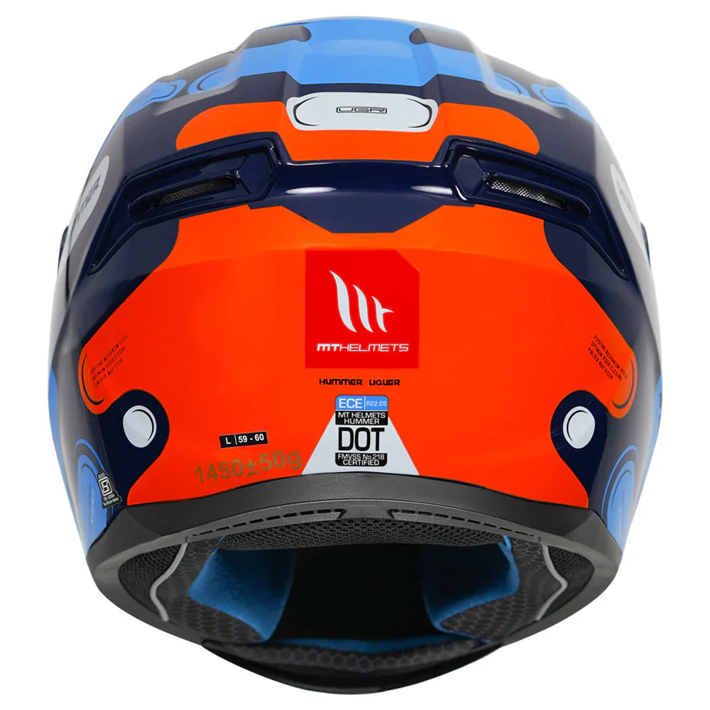 MT Hummer Liquer Glossy Blue Color Helmet - ItZspeed
