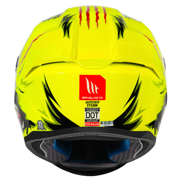 MT Hummer Lycan Gloss Fluorescent Yellow Orange Helmet - ItZspeed