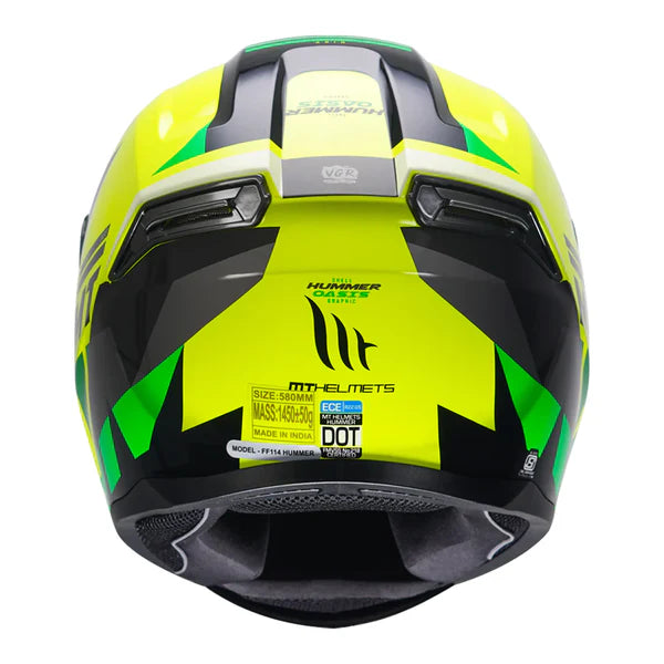 MT Hummer Oasis Helmet Glossy Yellow Color - ItZspeed