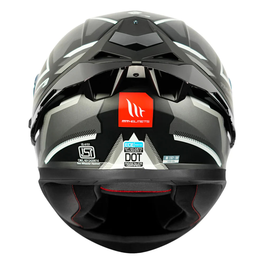 MT THUNDER 3 Pro Blaze Helmet Black & Grey Color - ItZspeed