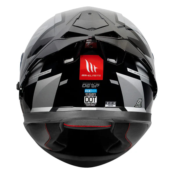 MT THUNDER 3 Pro Deep Helmet Glossy Grey Color - ItZspeed
