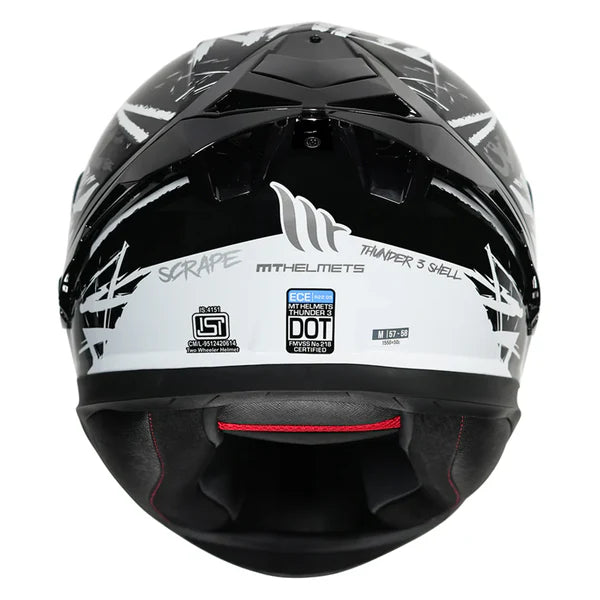 MT THUNDER 3 Pro Scrape Helmet Black & White Color - ItZspeed