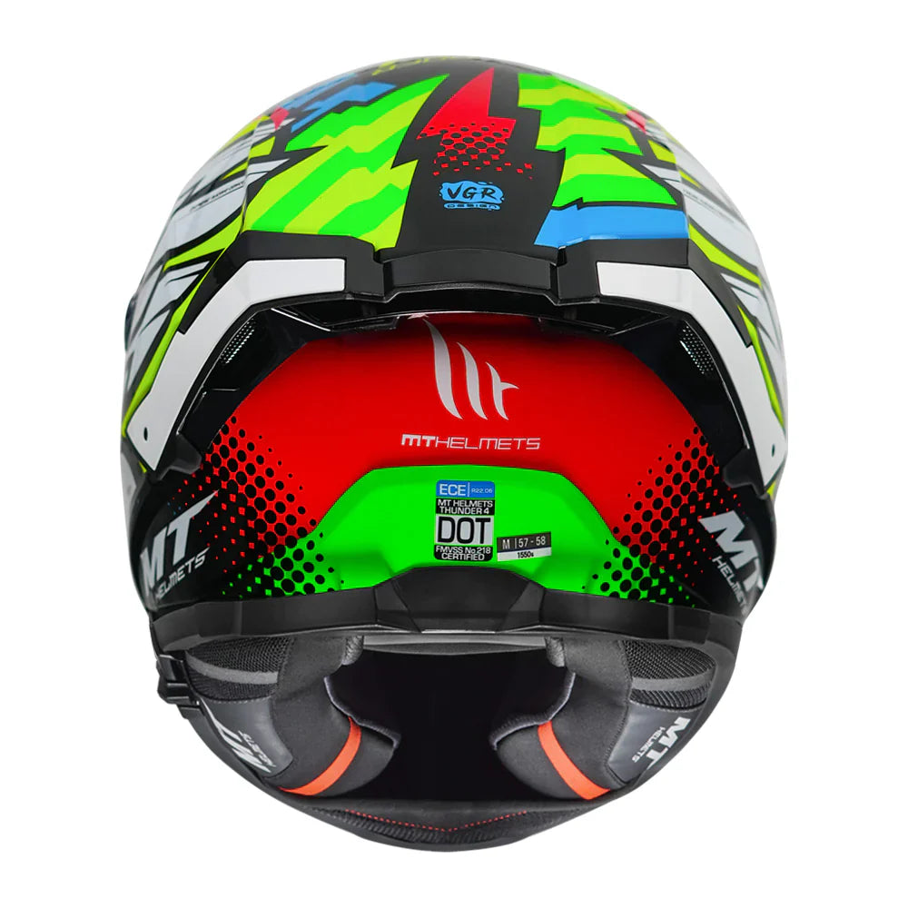 MT THUNDER 4 Drax Green & Blue Color Helmet - ItZspeed