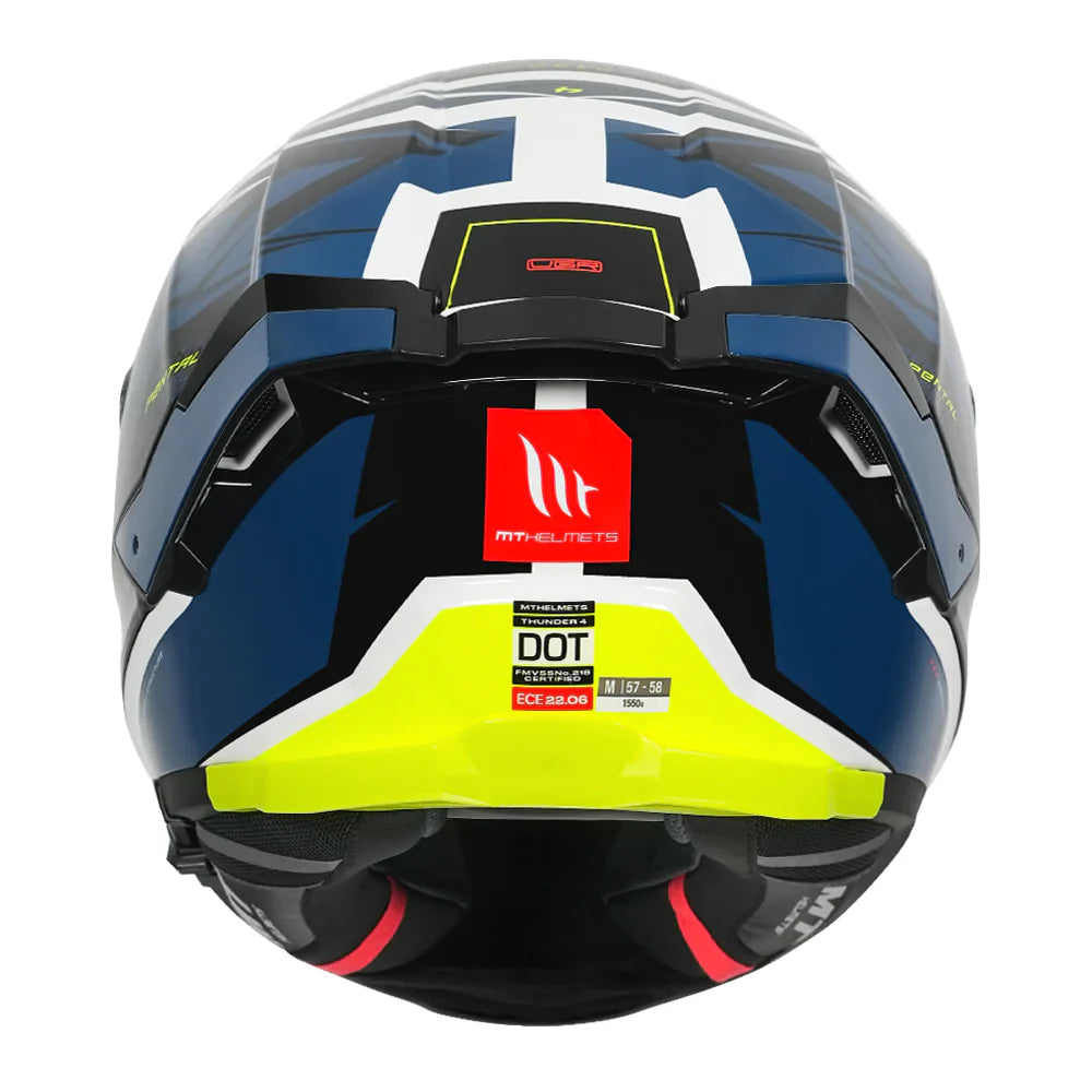 MT THUNDER 4 SV Pental Fluorescent Yellow & Blue Helmet - ItZspeed
