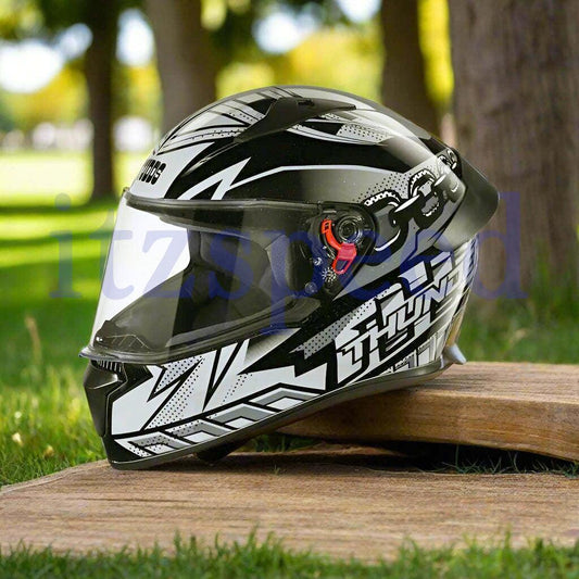 Studds Thunder D5 Decor Black & Grey Helmet - ItZspeed