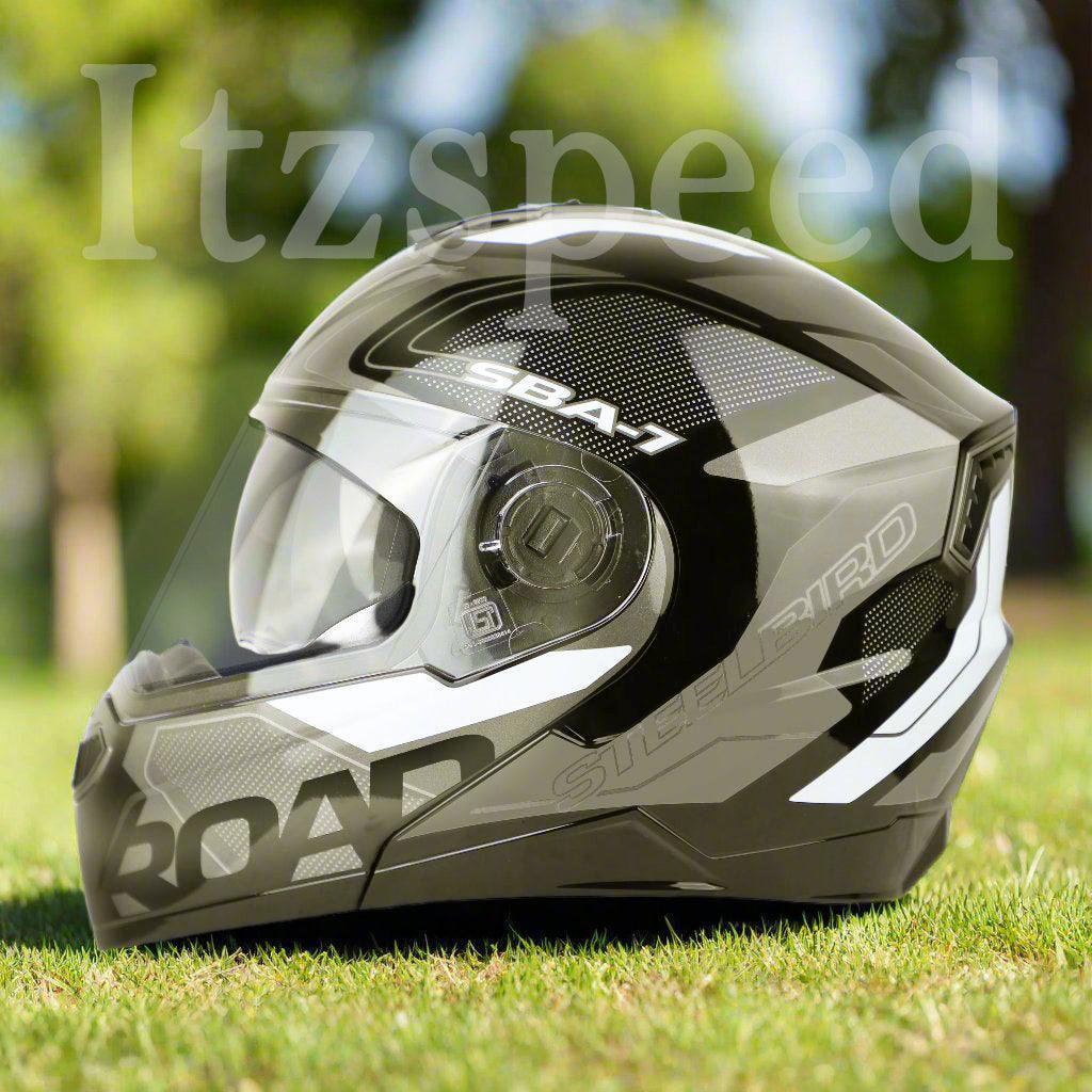 Steelbird Air SBA-7 Road Grey & black color - ItZspeed