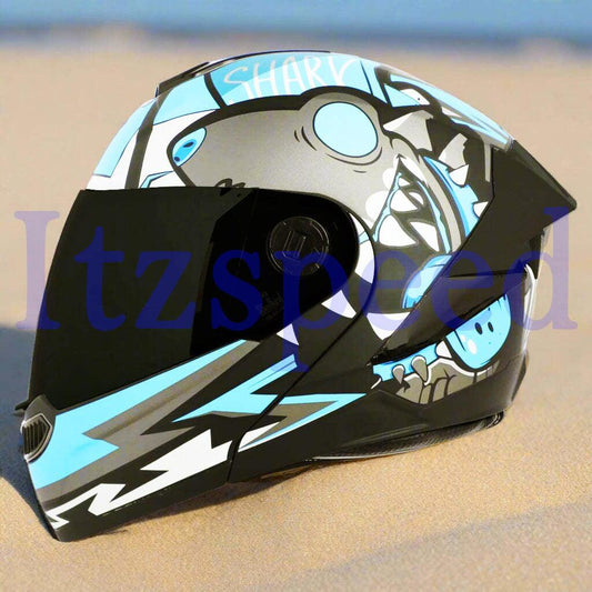 Steelbird Air SBA-8 ISS Sharky mat black blue - ItZspeed