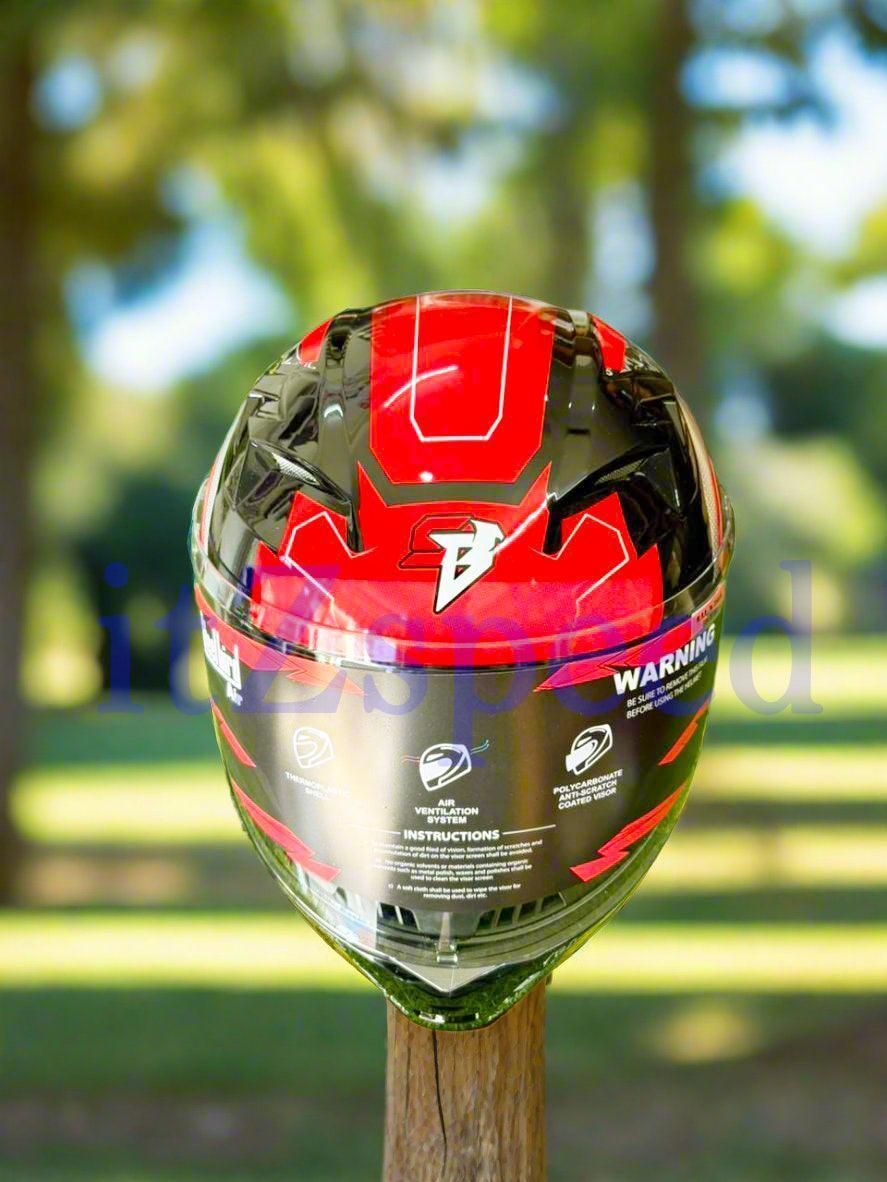 Steelbird SBA-20 Hunt Red & Black Graphic Helmet - ItZspeed