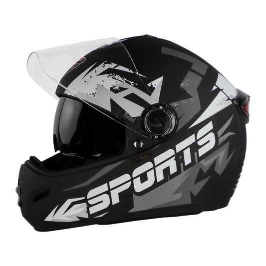 Steelbird SBH-34 Rox Sports Grey & Black color - ItZspeed