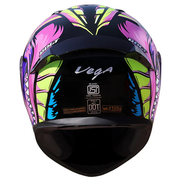 Vega Bolt Game Changer Black Pink Helmet